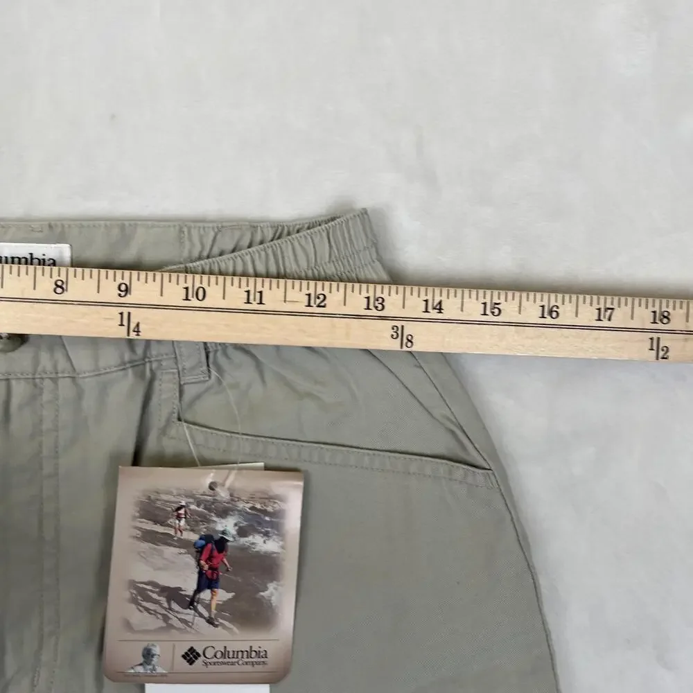 VTG Columbia Shorts Womens 6 Beige Hiking Cargo Elastic Waist Elkhorn II Fossil